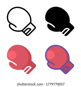 simple boxing icon design in various line, solid, flat and filled lined style suitable for sport icon, website, app, ui and pattern design. vector boxer fight illustration in white background.