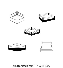 Simple Boxing Ring Icon Illustration Design