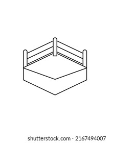 Simple Boxing Ring Icon Illustration Design