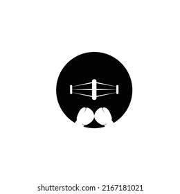 simple boxing ring logo illustration design