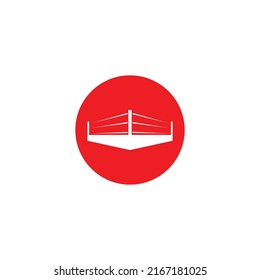 simple boxing ring logo illustration design