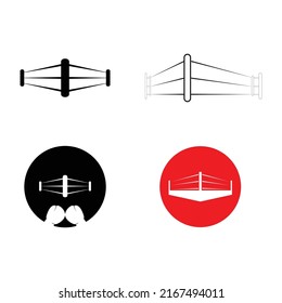 simple boxing ring logo illustration design