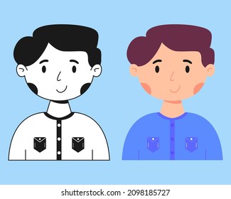 Simple boy avatar illustration. Cute boy vector illustration