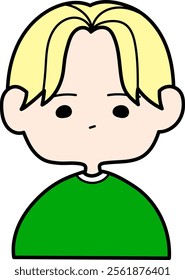 Simple boy with blond center parted hair