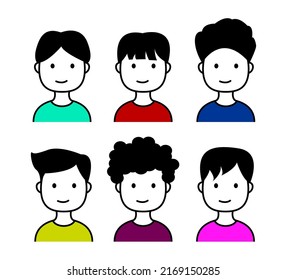 Simple Boy Character Illustration Pack 6 Stock Vector (Royalty Free ...