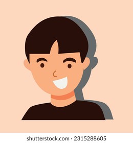ilustración simple de niño, para elemento de afiche y material de presentación, fotografía de perfil, diseño gráfico plano simple