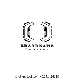 einfache Klammern Cartoon Logo Symbol Design Vorlage schwarz moderne einzelne Vektorgrafik