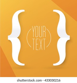 Simple Brackets Symbol Vector Design on an Orange Background for Your Newsletter