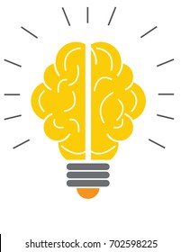 Simple brain bulb vector