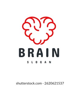 Simple Brain Design in Heart Shape Logo Medical Logo Design