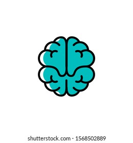 Simple brain icon flat design
