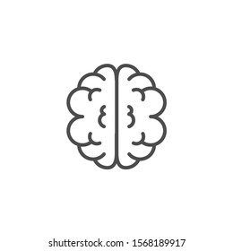 Simple Brain Icon Flat Outline Design,