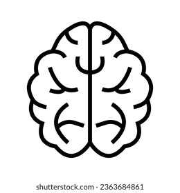 Simple brain icon. Mind. Vector. 