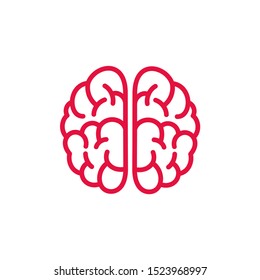 Simple brain icon vector template with color illustration
