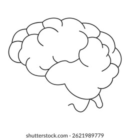 Einfache Illustration von Brain Line Art