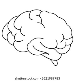 Einfache Illustration von Brain Line Art
