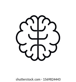 Simple brain line icon. Stroke pictogram. Vector illustration isolated on a white background. Premium quality symbol. Vector sign for mobile app and web sites.