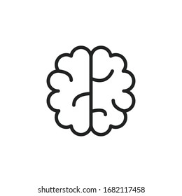 Icono simple de línea cerebral. Pictograma de trazo. Ilustración vectorial aislada en un fondo blanco. Símbolo de calidad superior. Signo de vector para aplicaciones móviles y sitios web.