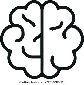 Simple brain line icon. Stroke pictogram. Vector illustration isolated on a white background. Premium quality symbol. Vector sign for mobile app and web sites.