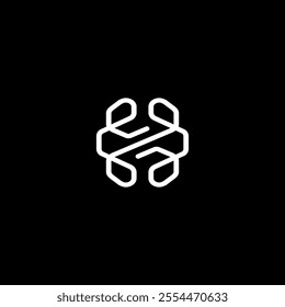 simple brain lineart logo design