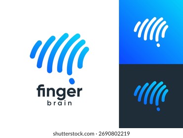 Diseño de logotipo cerebral simple. Concepto de diseño de Vector de tecnología cerebral de arte de línea abstracta	
