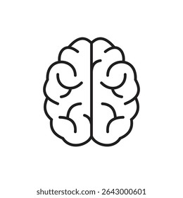 Simple brain outline icon for minimal design
