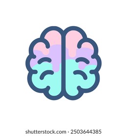 simple brain pastel color creative modern logo vector illustration template design