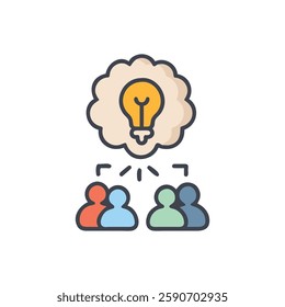 Simple Brainstorming Icon for Educational Use