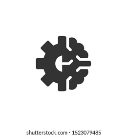 Simple brainstorming icon in solid style design on white background. Related to business, office, idea, solution, website or mobile app and user interface. Vector Illustration Pixel Perfect 48x48.