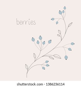 Simple branch with berries and the "berries" word.