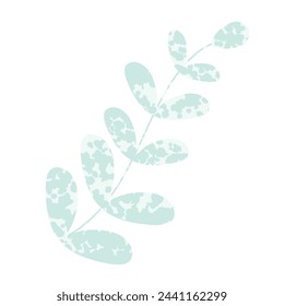Simple branch with texture isolated on white background. Template for design. Vector illustration