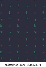 simple branch and tree pattern on dark background