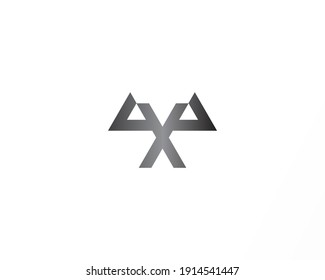 Diseño de logotipo de marca simple con forma de triángulo doble