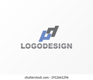 Simple brand logo identity with double square concept