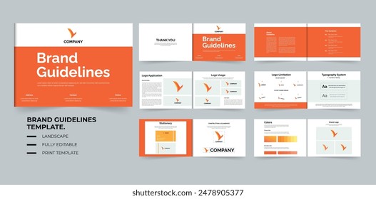 Simple brand manual logo book design 12 pages design