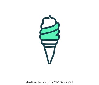 Simple branding logo with ice cream lines