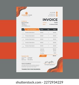 simple branding office invoice design