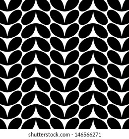 Simple Brazilian Leaf Pattern for fashion prints in black and white color