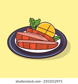 Dibujo de arte de vectores de filete Picanha brasileño simple