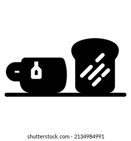 simple bread and coffee icon design, best used for web, banner, flayer or application
