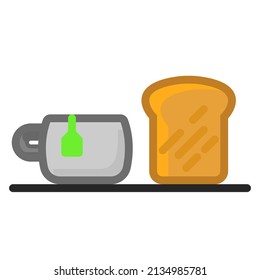 simple bread and coffee icon design, best used for web, banner, flayer or application