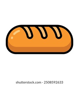 Icono colorido del pan simple. El ícono se puede utilizar para Sitios web, Plantillas impresas, Plantillas de presentación, ilustraciones, etc