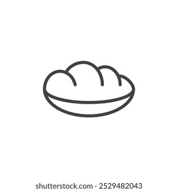 Simple bread loaf icon representing food or bakery items.