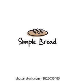 simple bread mono line logo vector
