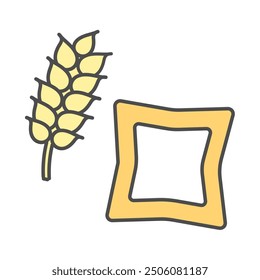 Simple bread and wheat illustration