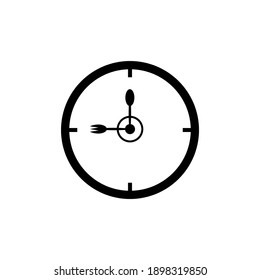 Simple breakfast or dinner hour symbol or icon in black