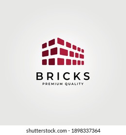 simple brick logo construction pattern vector illustration design