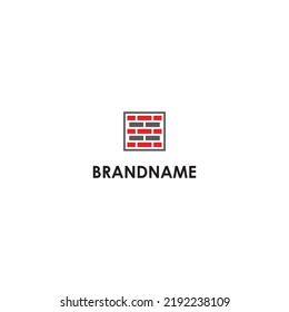 simple brick on square logo vector