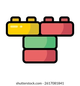 Simple Bricks colorful icon. The icon can be used for websites, print templates, presentation templates, illustrations, etc	
