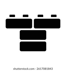 Simple Bricks glyph icon. The icon can be used for websites, print templates, presentation templates, illustrations, etc	
